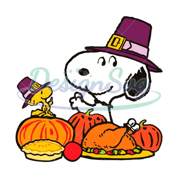 Thanksgiving Peanuts Snoopy And Woodstock SVG