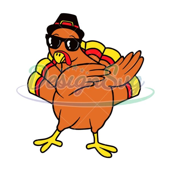 Dabbing Turkey Thanksgiving Day Svg