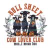 Bull Sheet Cow Lover Club PNG