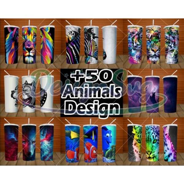 bundle-50-design-colorful-animals-20oz-skinny-tumbler-png-seamless-sublimation-design-full-tumbler-wrap-png-digital-download