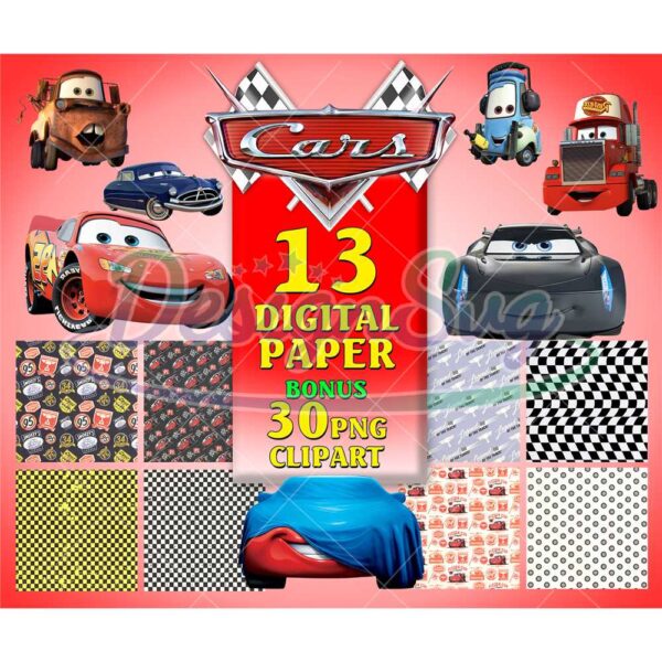 13-cars-digital-paper-clipart-lightning-mcqueen-cars-printable-scrapbook-paper-cars-clipart-cars-png