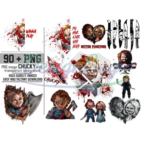 90-horror-chucky-and-matching-patches-bundle-png