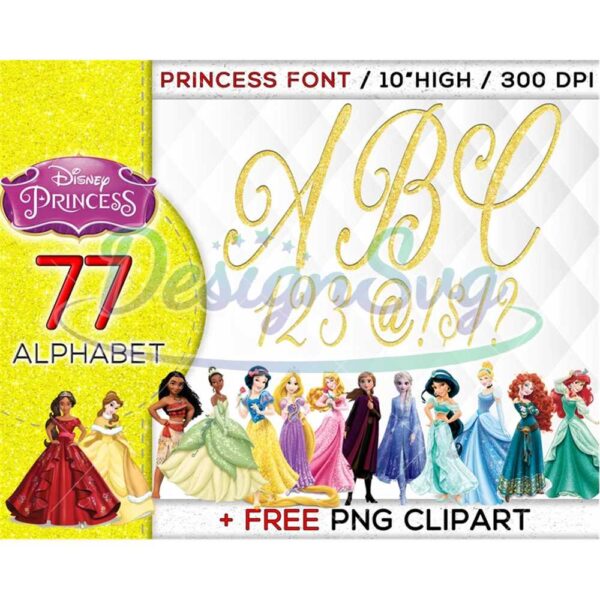 disney-princess-alphabet-png-princess-font-png-gold-glitter-font-png