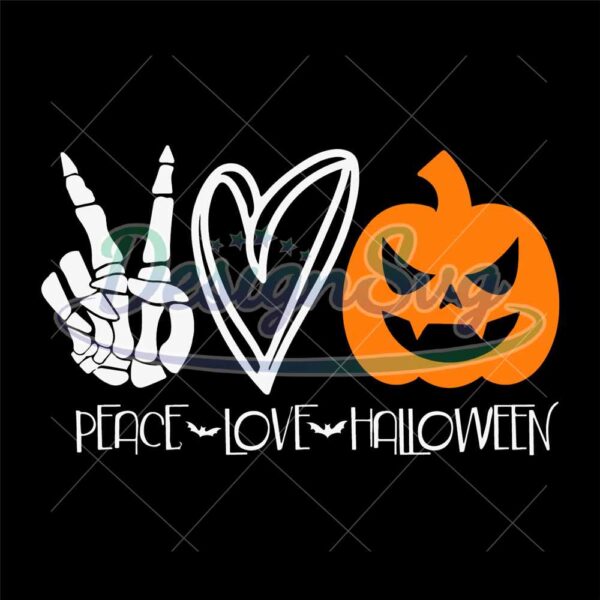 peace-love-halloween-svg-funny-halloween-shirt-svg-pumpkin-svg-skeleton-halloween-quotes