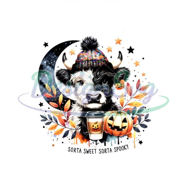 sorta-sweet-sorta-spooky-funny-halloween-shirt-design-pumpkin-png-spooky-cow-png-halloween-cow-png-fall-vibes-png