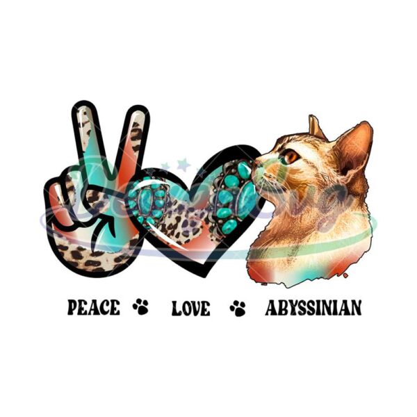 peace-love-abyssinian-cat-turquoise-png