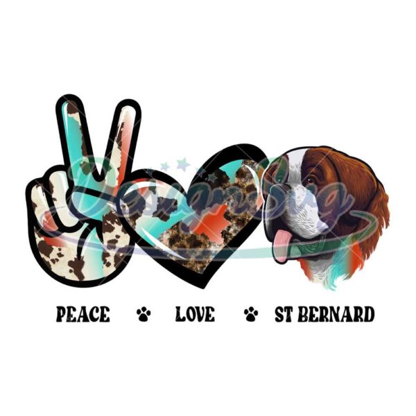 peace-love-st-bernard-dog-cowhide-png