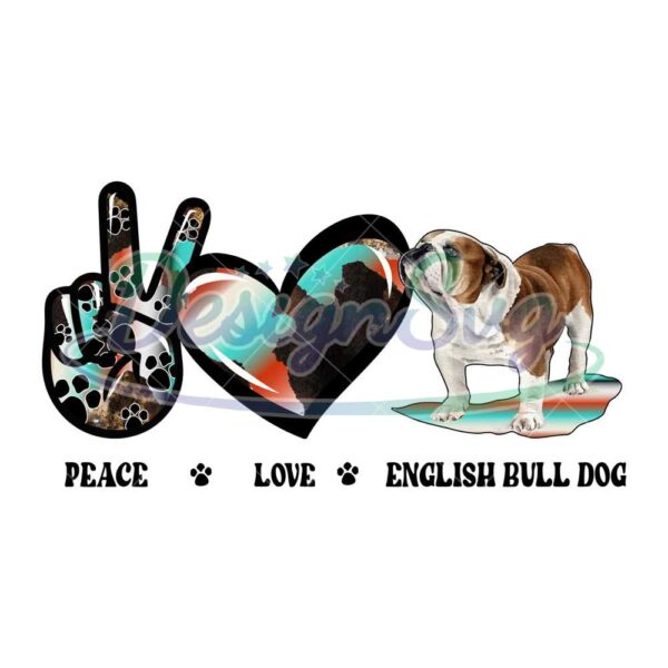 peace-love-english-bull-dog-cowhide-png