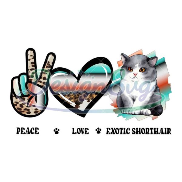 peace-love-exotic-shorthair-cat-cowhide-png