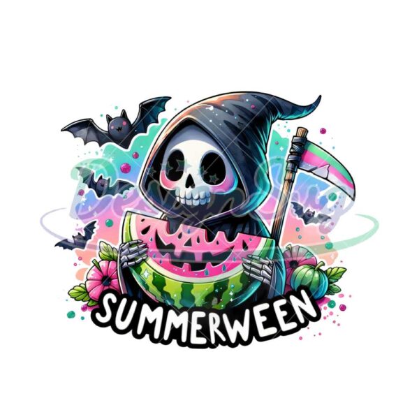 cute-summerween-clipart-spooky-summer-halloween-sublimation-design-watermelon-pumpkin-dtf-shirt-design-download-grim-reaper-tumbler-wrap