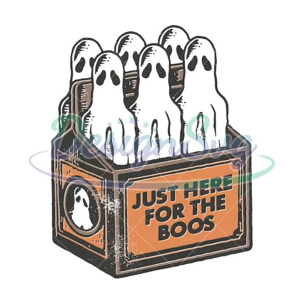 here-for-the-boos-halloween-6-pack-booze-ghost-beer-bottles-funny-humorous-retro-vintage-transparent-png-digital-download