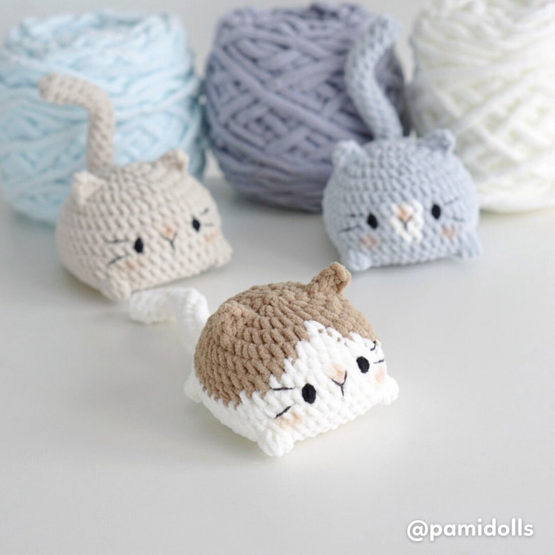 No-sew 3in1 Cat Bun Cat Loaf Amigurumi Crochet Pattern Bundle 3