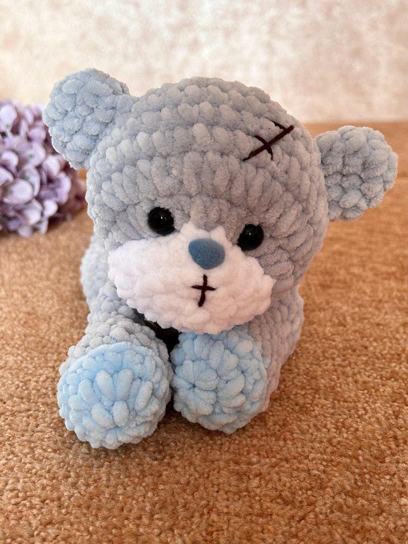 Crochet bear snuggler pattern Bear lovey pattern for kids Amigurumi bear cuddle toy pattern 2