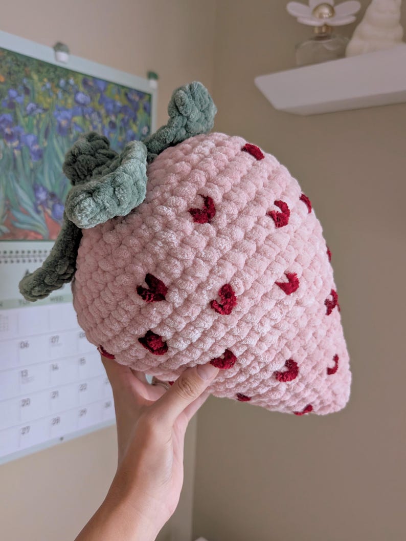 Crochet Small Strawberry Pillow Pattern PDF 7