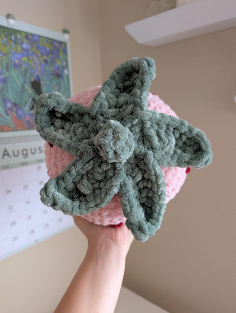 Crochet Small Strawberry Pillow Pattern PDF 6