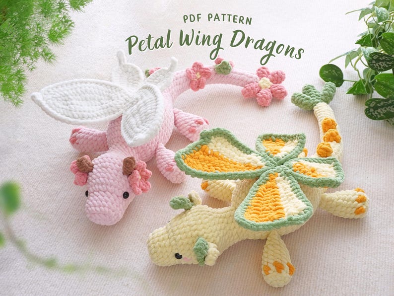 Combo 2in1 Petal Wings Dragons Crochet Pattern, Amigurumi Crochet Pattern, Adorable Dragon Crochet Patterns 1 il 794xN.6377105784 98ho 1