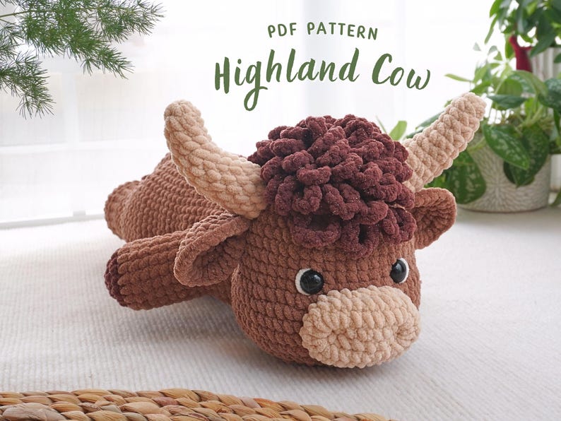 Cuddly Highland Cow Crochet Pattern, Amigurumi Crochet Pattern 9