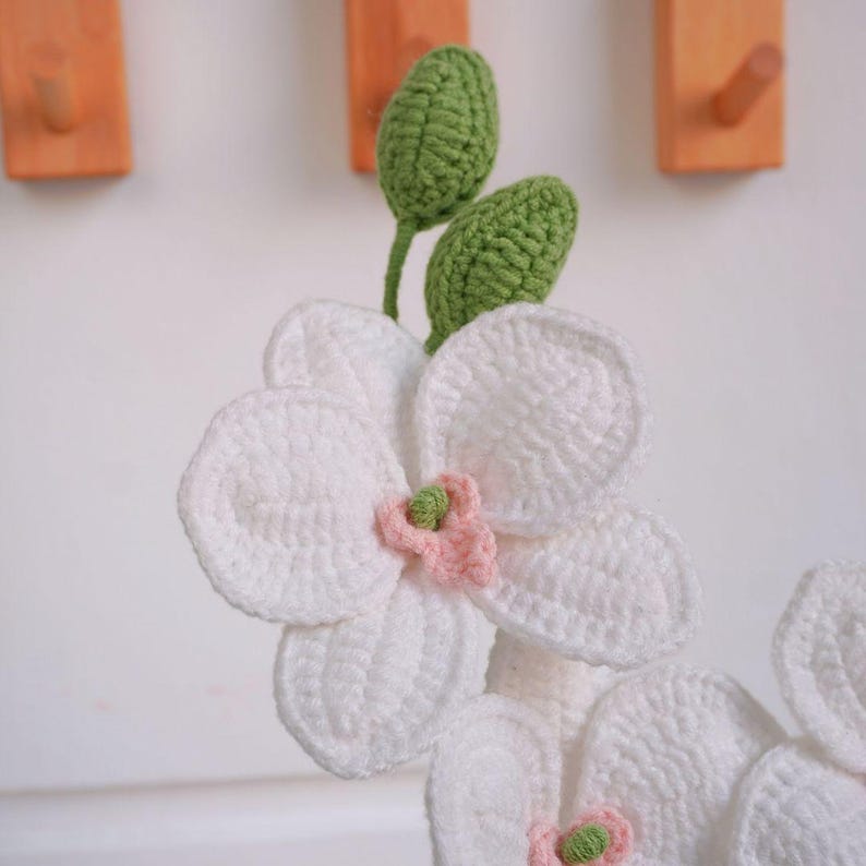 Orchid Crochet Pattern, Flower Crochet Patterns, Crochet Home Decor, Flower Basket Crochet Pattern 4