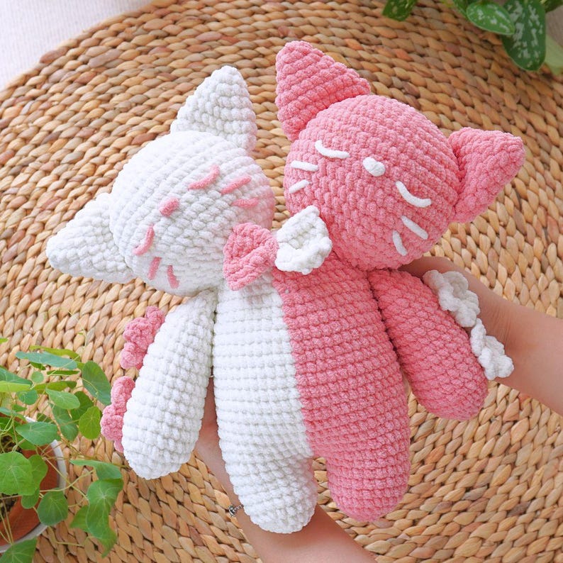 Valentine Hug Cats Crochet Pattern, Cat Amigurumi Crochet Pattern 9