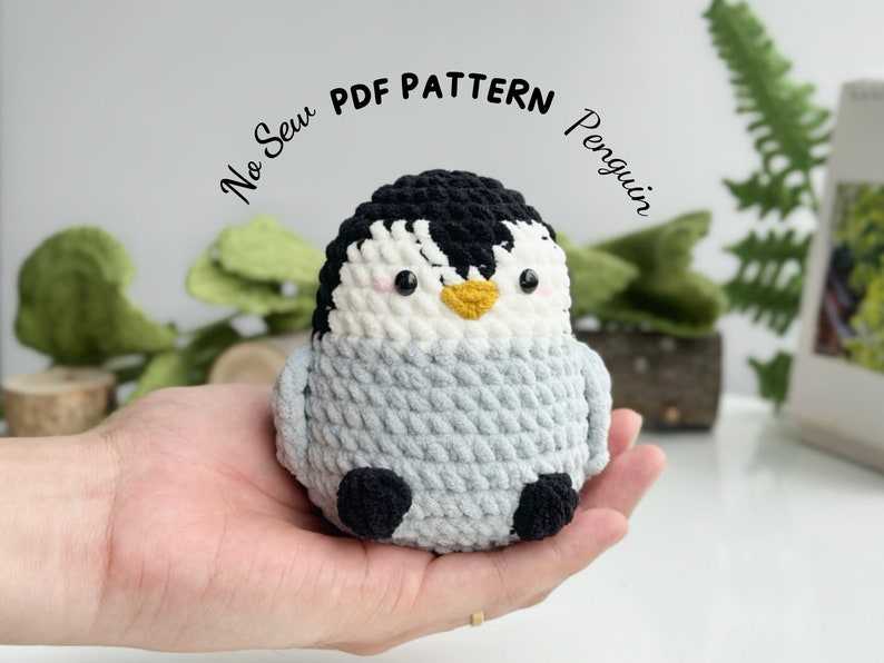 Penguin No Sew Crochet Pattern, No Sew Amigurumi Crochet Patterns, Crochet Pattern, Plushie Pattern 1