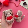 Crochet Mini Cats 7 in 1,Pattern, English, French only,Cats with heart, Valentine day 13 il 794xN.6594239047 rw59